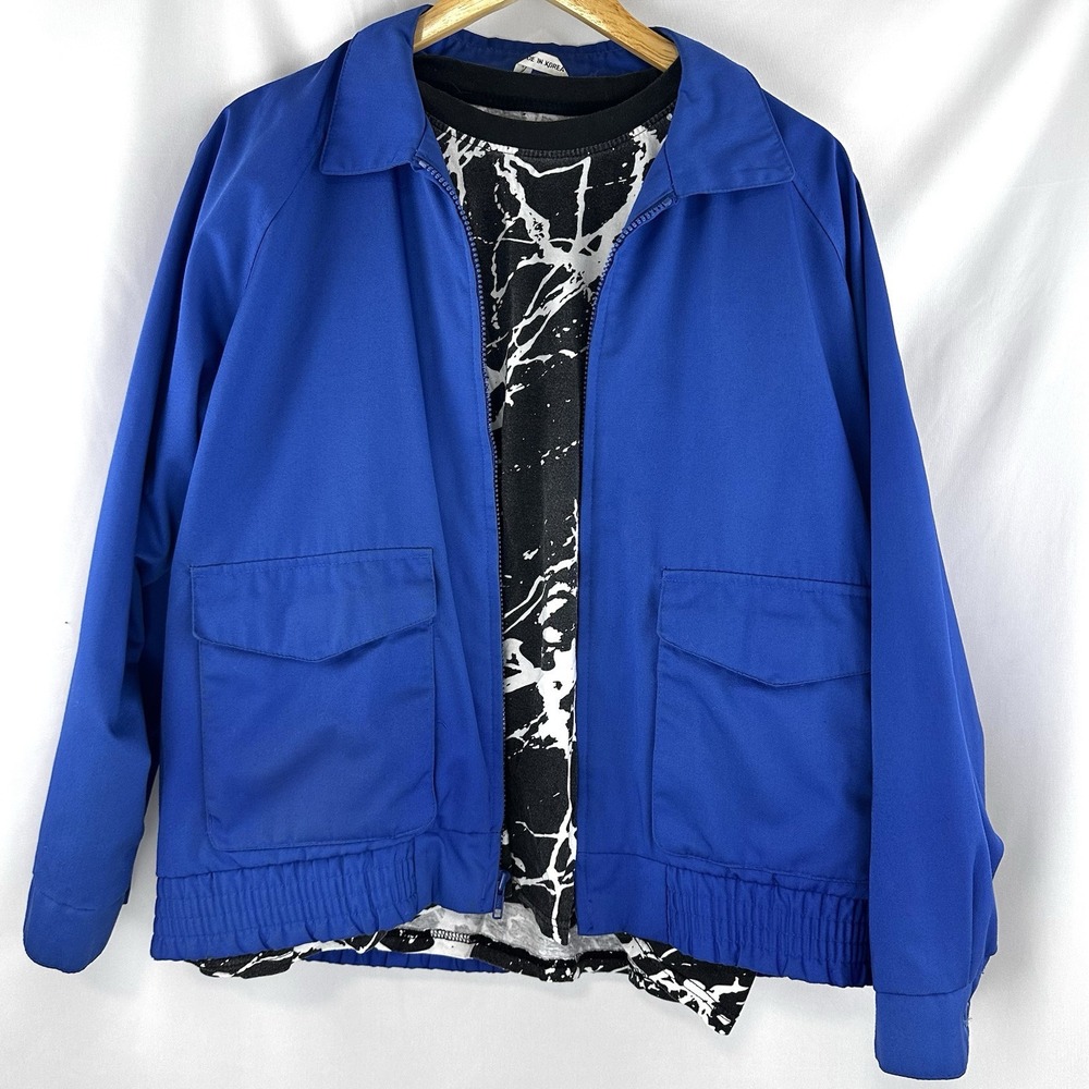 Vintage 80s Grandpa Workwear Blue Tabi International Jacket‎ Bomber Men's Large